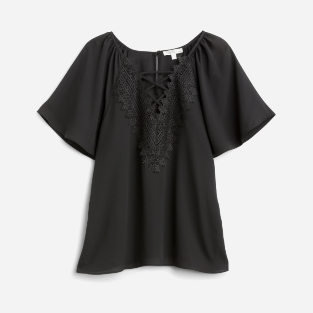 NINE BRITTON Araminta Lace Detail Blouse